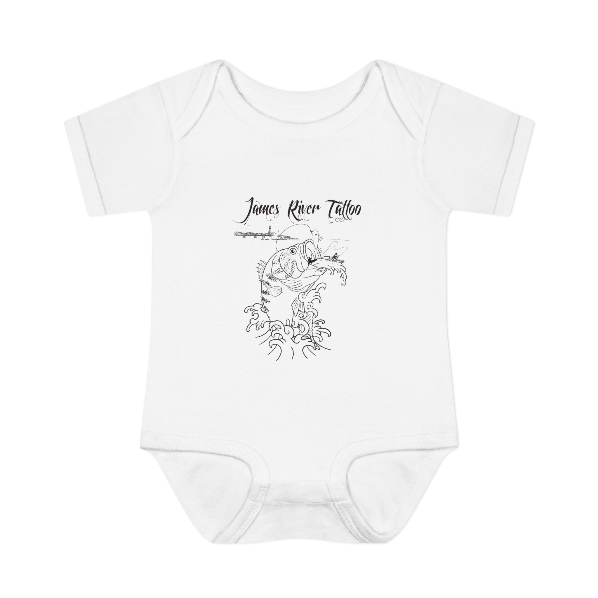 Fishing Baby Onesie | Matt Williams Art - James River Tattoo