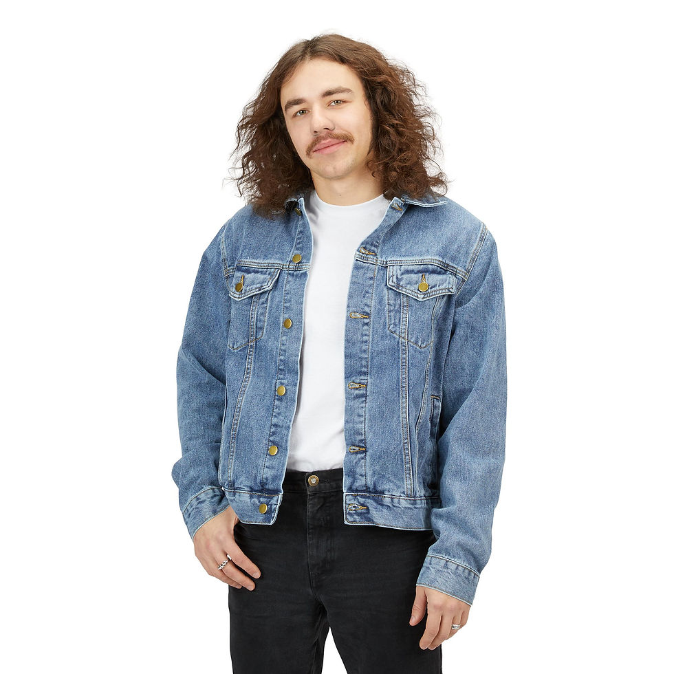 Thumbnail: Front view of model wearing denim jacket