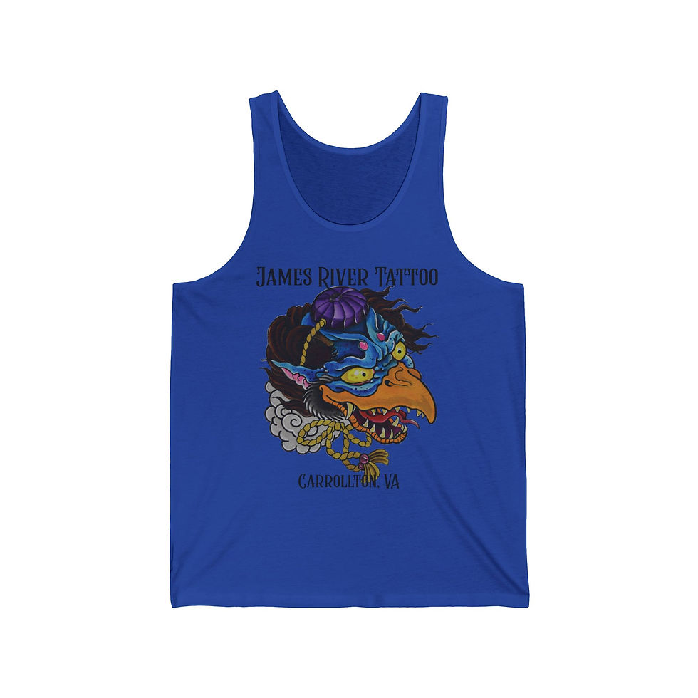 Thumbnail: Tengu (Japanese Demon Crow) Unisex Tank Top | Light Options