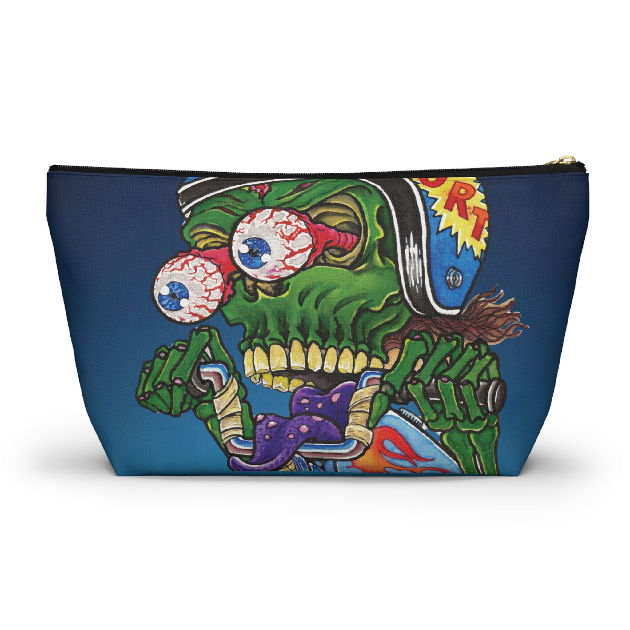 Motorcycle Monster Hand-Drawn Tattoo Art Makeup Case