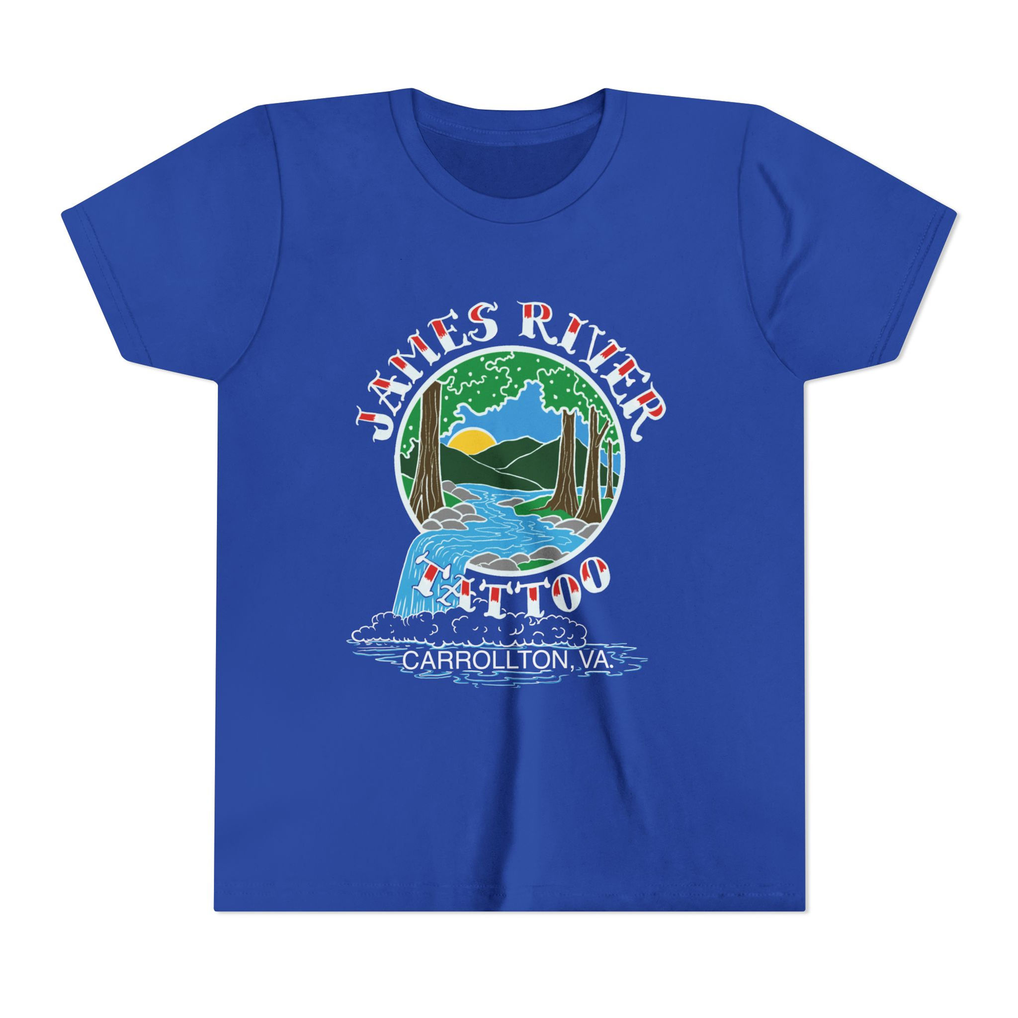 James River Tattoo Waterfall Logo Unisex Youth Graphic Tee