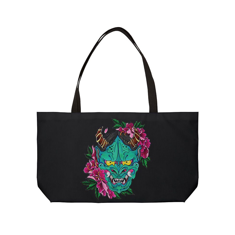 Thumbnail: Japanese Oni & Tengu Tattoo Weekender Tote Bag