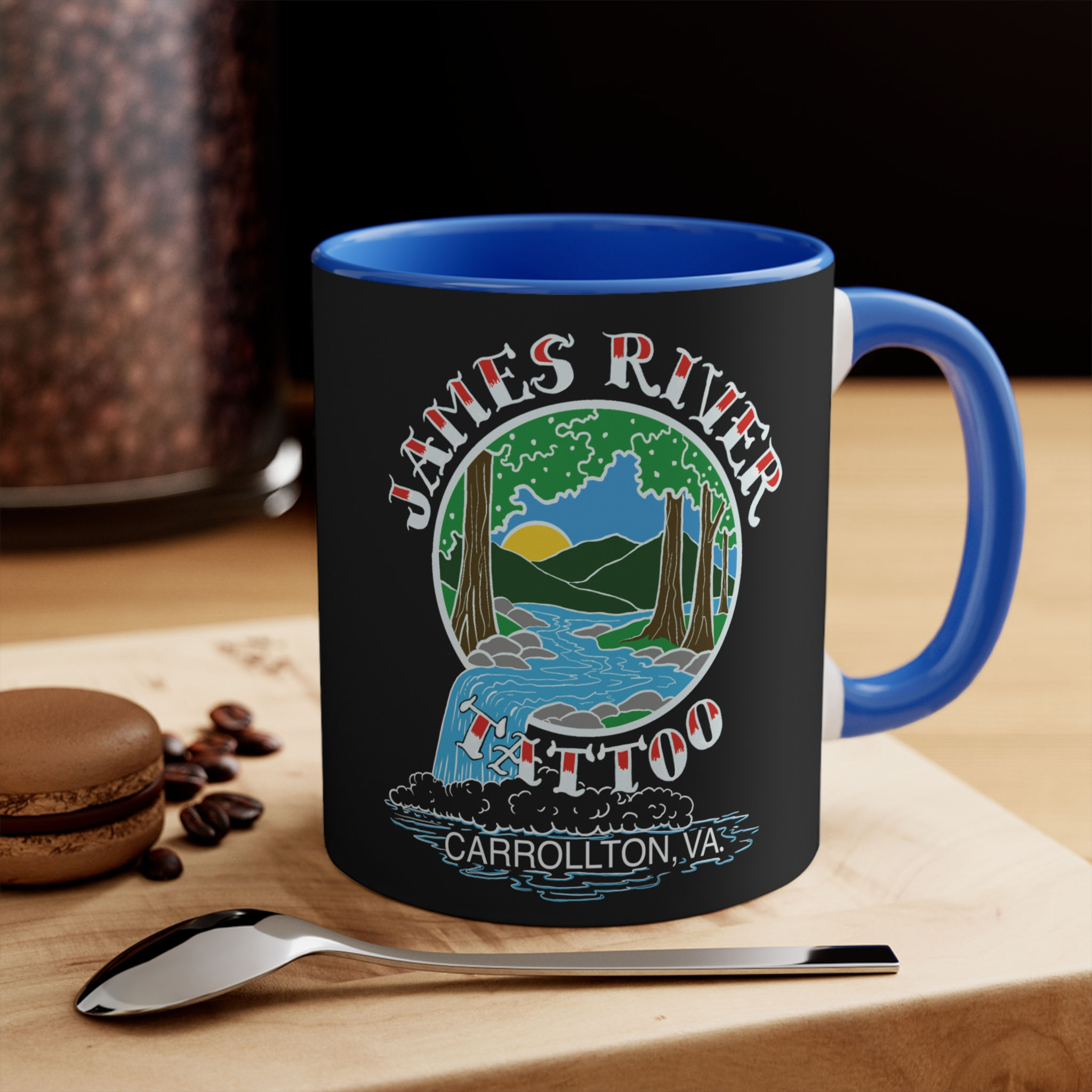 James River Tattoo Waterfall Logo Ceramic Mug