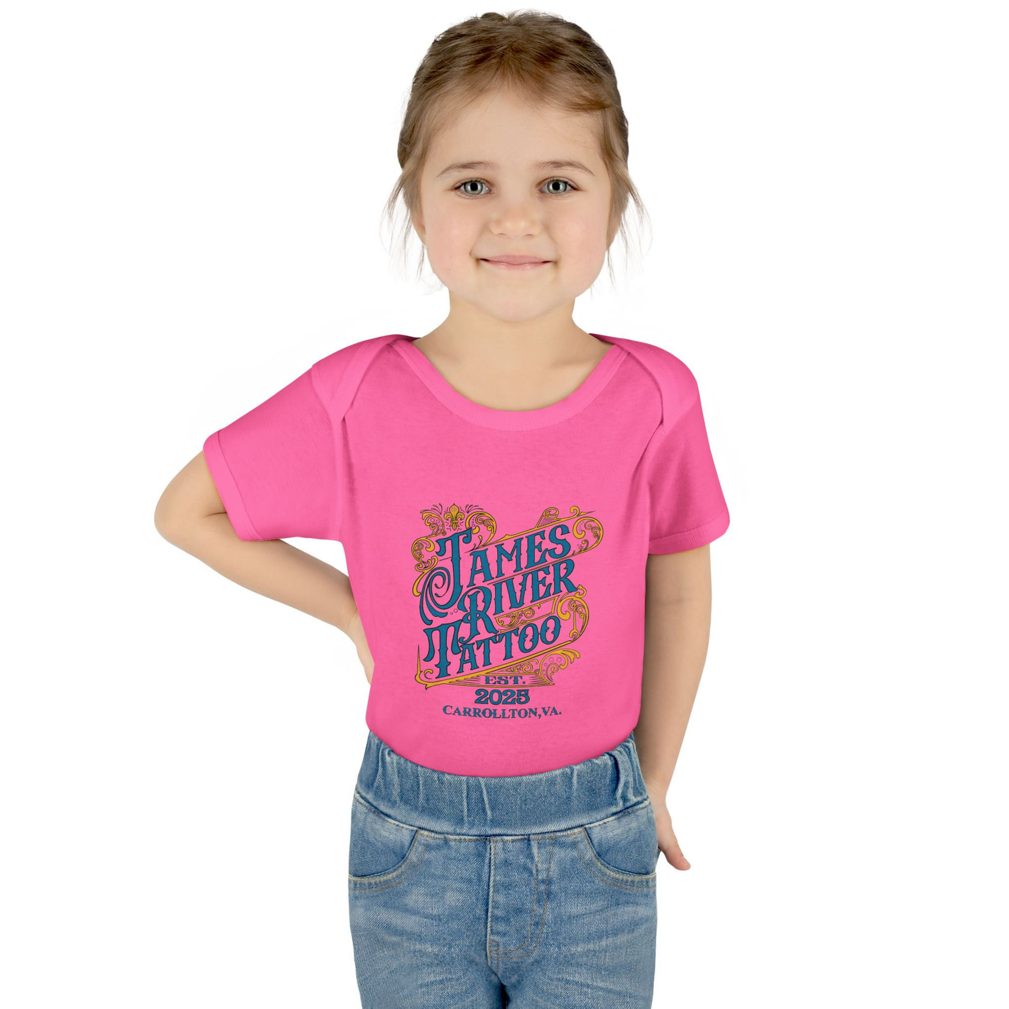 James River Tattoo Ornate Logo Unisex Baby Onesie