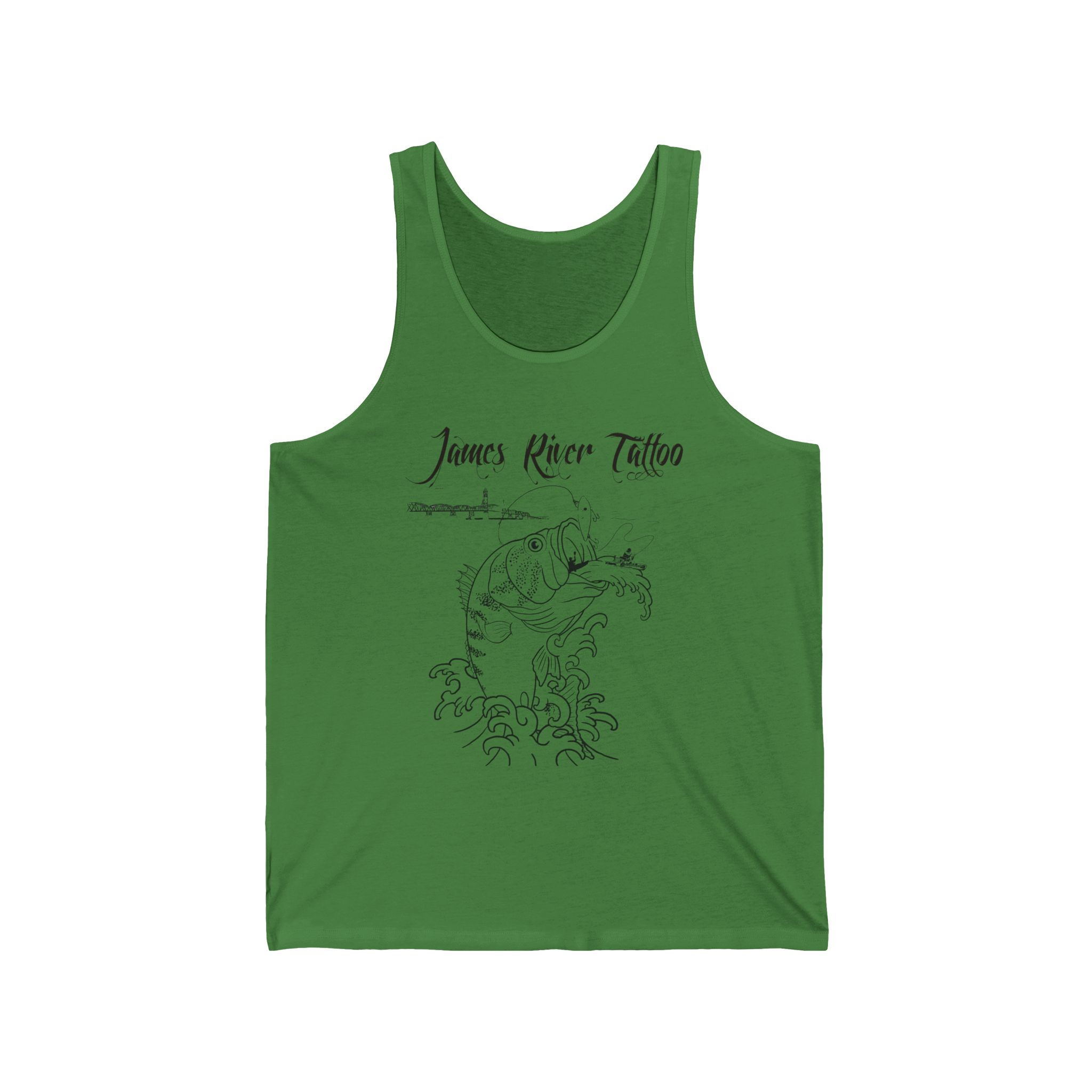 Largemouth Bass Tattoo Line Art Unisex Tank Top