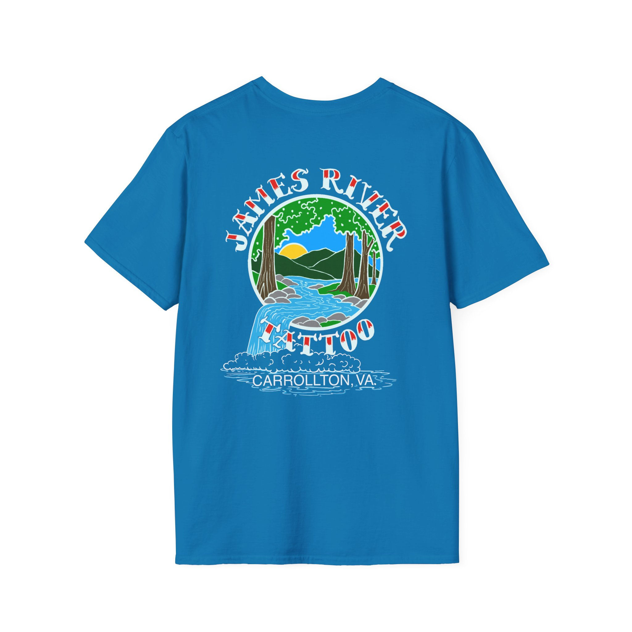 Waterfall Back Design T-Shirt | Matt Williams Art - James River Tattoo