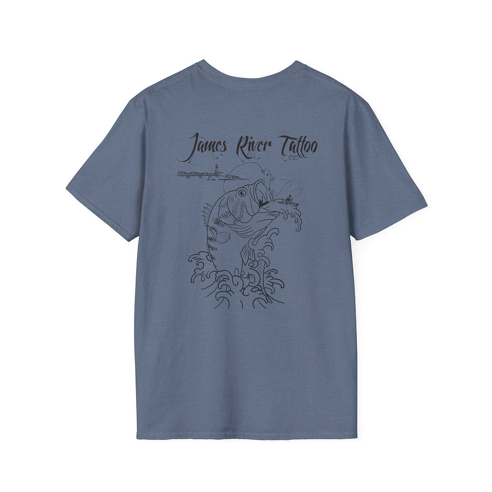 Thumbnail: Tattoo Line Art Largemouth Bass Fishing Graphic Unisex Shirt