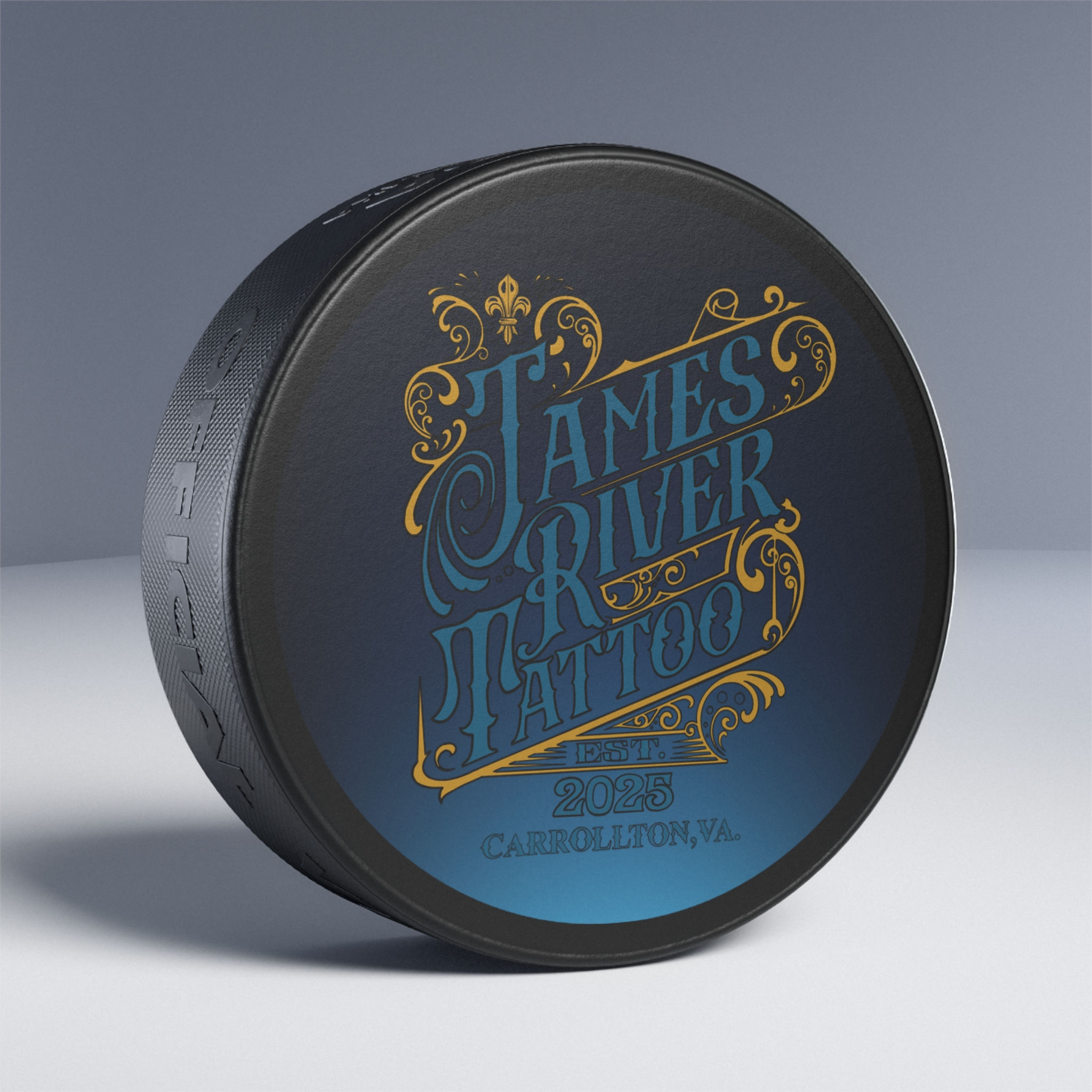 James River Tattoo Hockey Puck