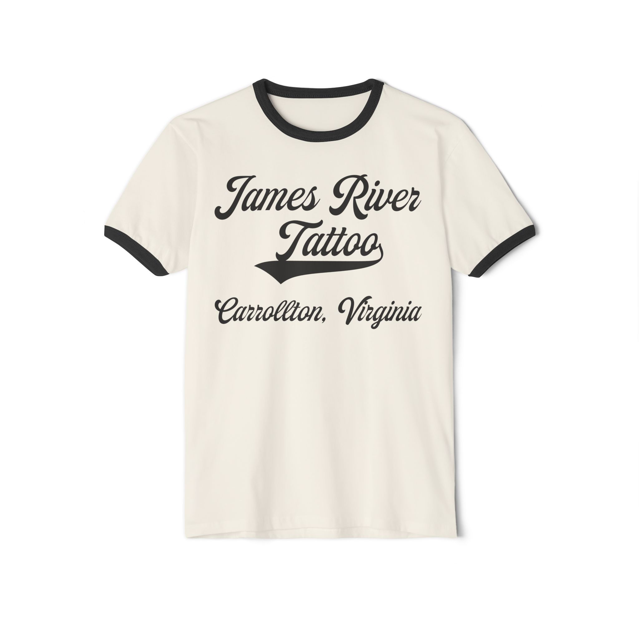 Retro James River Tattoo Logo Unisex Ringer T-Shirt