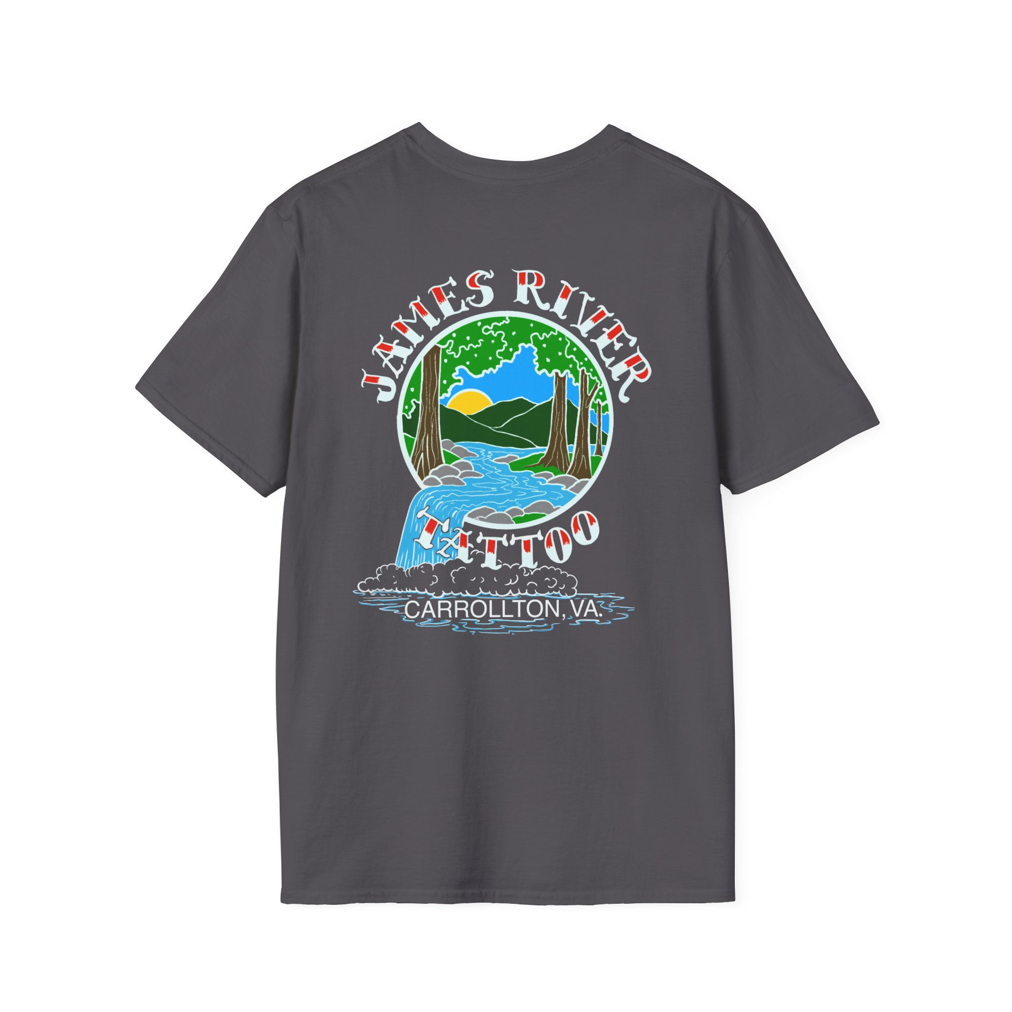 Waterfall Back Design T-Shirt | Matt Williams Art - James River Tattoo