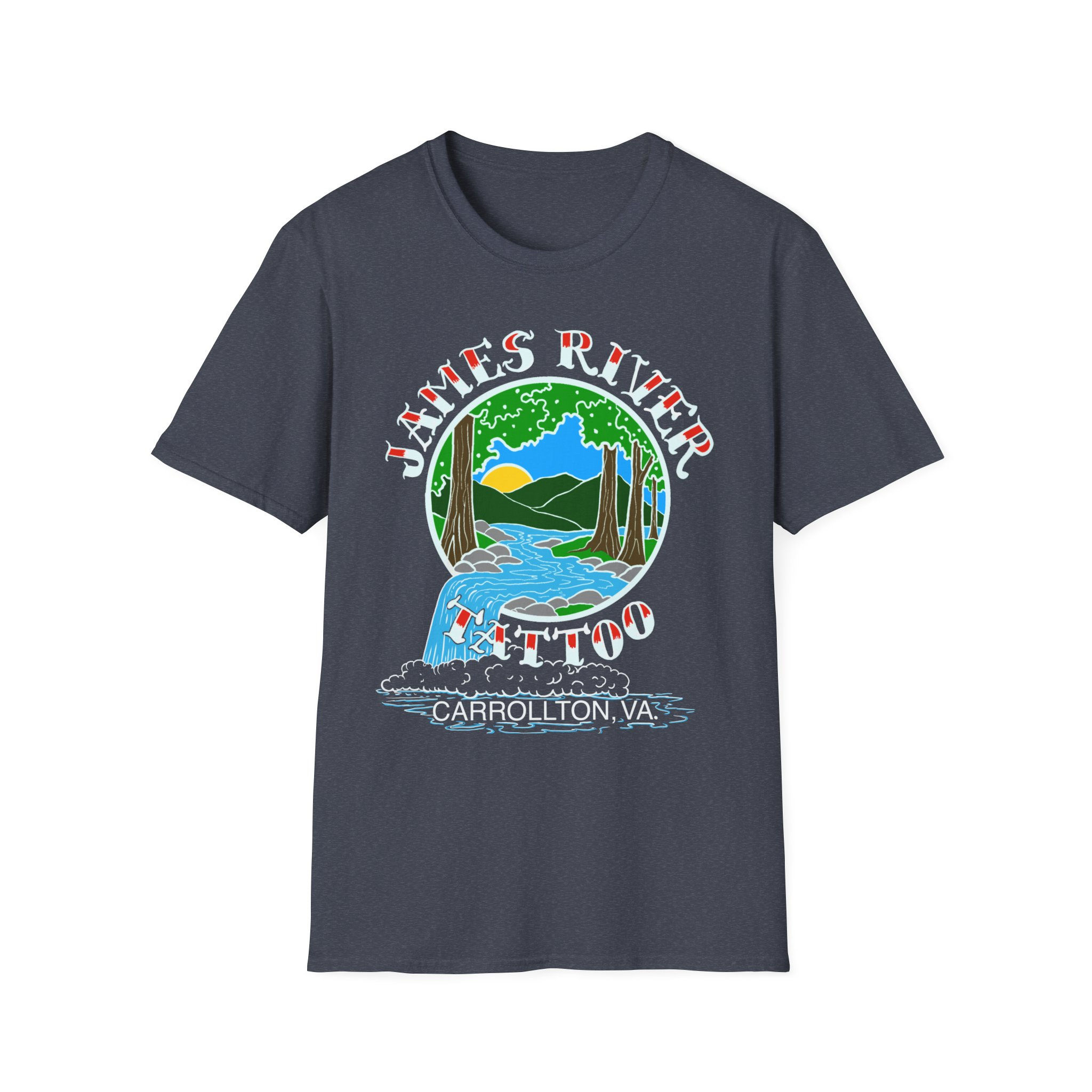 James River Tattoo Waterfall Logo Graphic Unisex Shirt