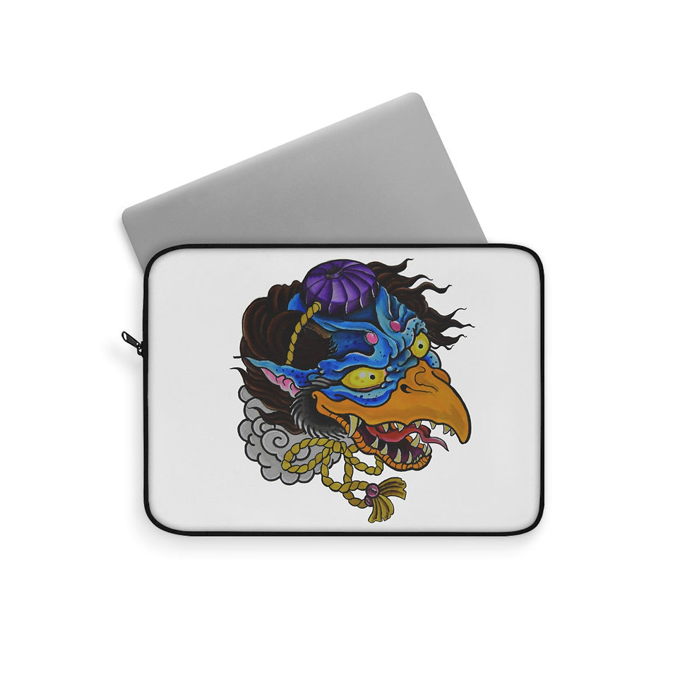 Thumbnail: Japanese Tengu Crow Demon Tattoo Art Protective Tech Sleeve