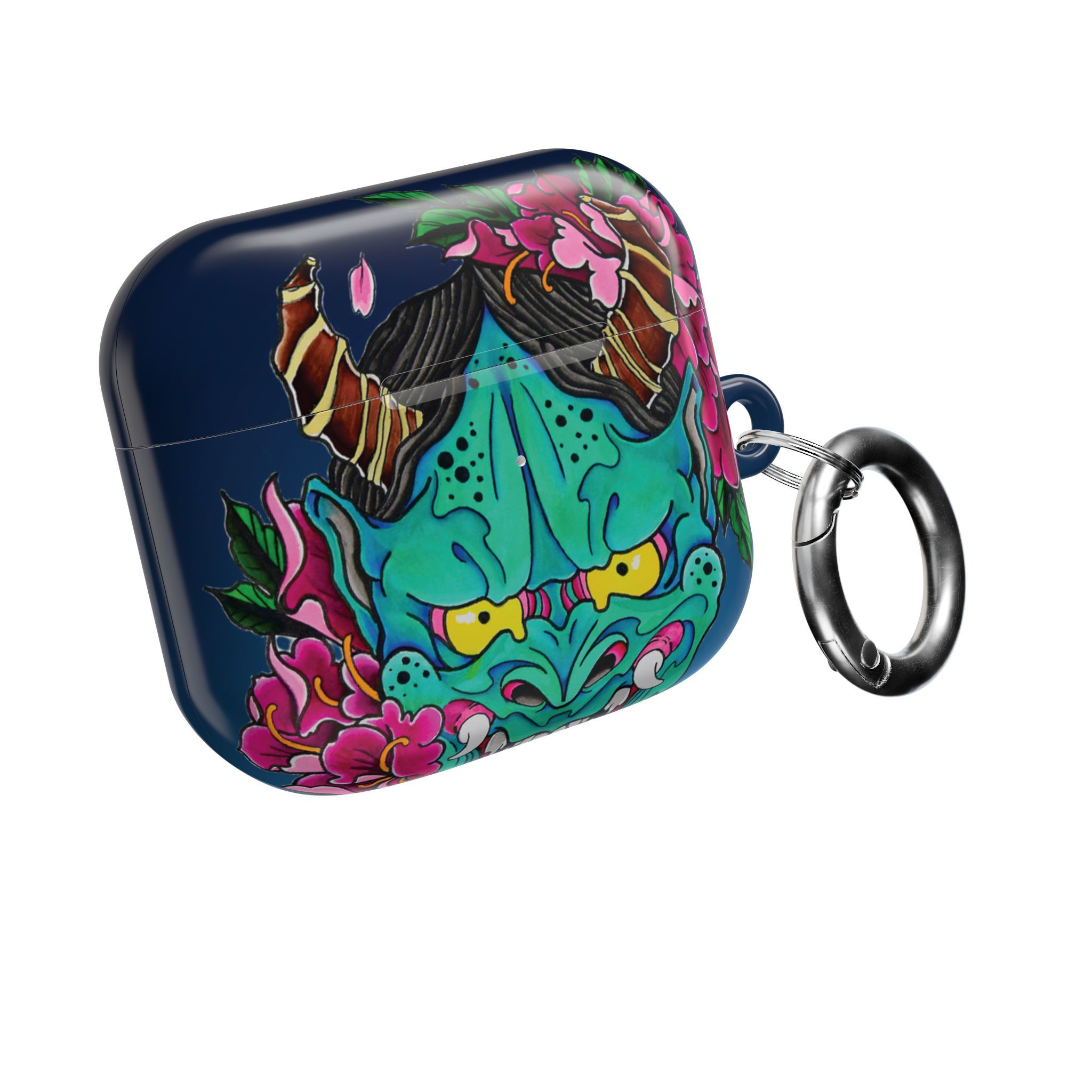 Japanese Oni Monster Hand-Drawn Tattoo Art AirPod Case