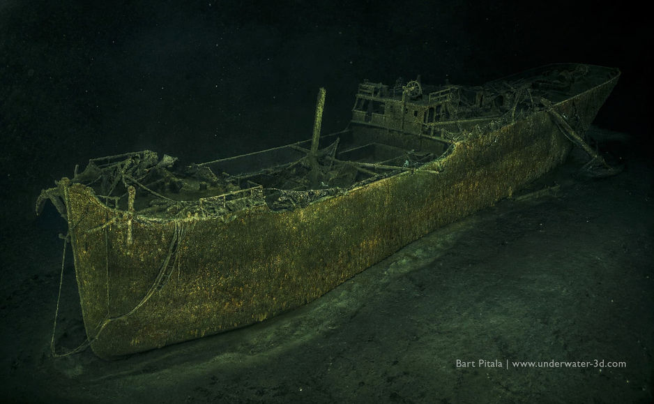 AI-assisted render of SS Maia wreck in the Baltic Sea, created based on 3D photogrammetry scan
