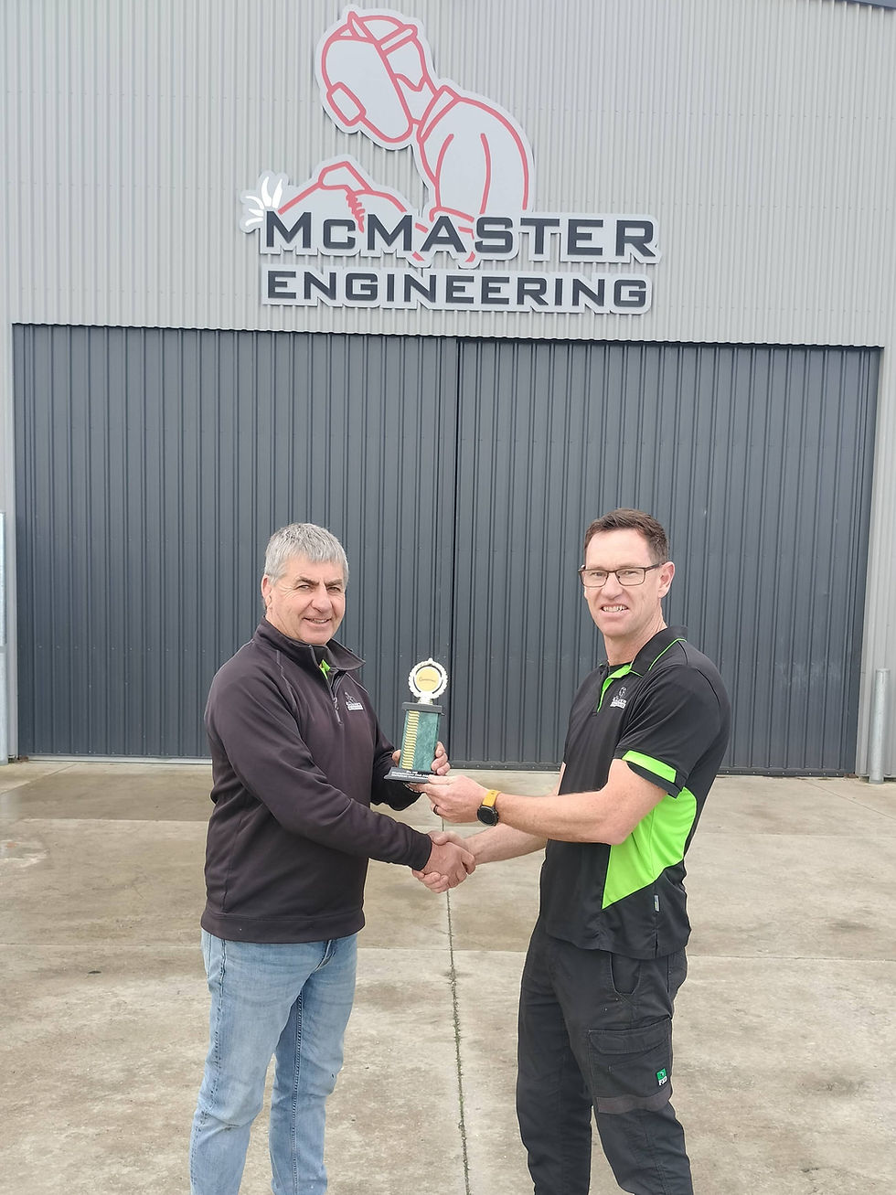 Stu Hill from McMaster Engineering being presented with a Championeers Workplace Improvement Award