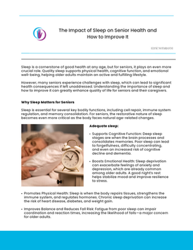 The Impact of Sleep on Senior Health and How to Improve It