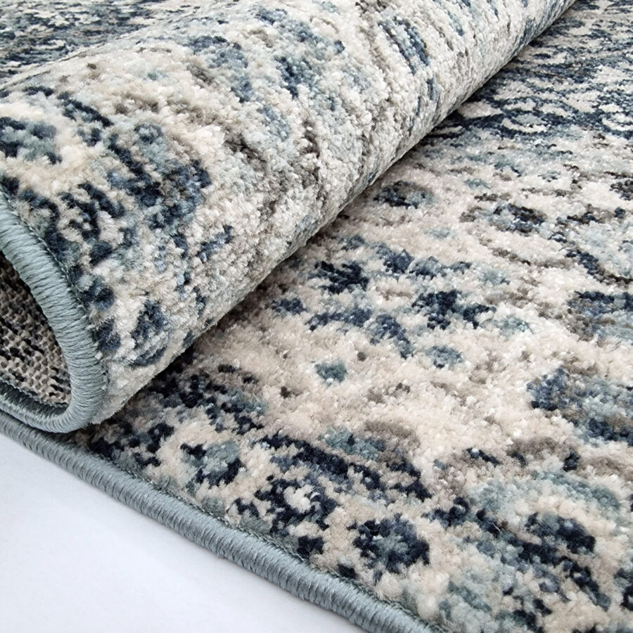 Thumbnail: Blue Grey Cream Floral Vintage Oriental Rug Carpet