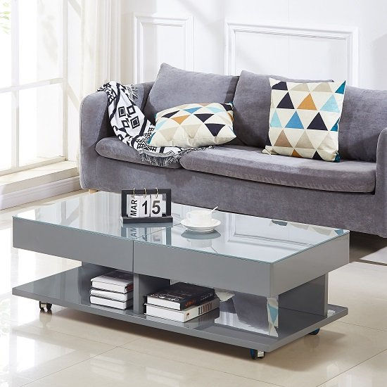 Vicenza Extending High Gloss Coffee Table With Storage
