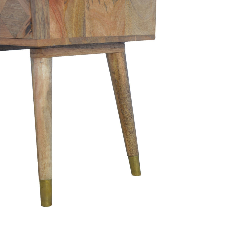 Thumbnail: 1 Drawer Gold Brass Bedside Table