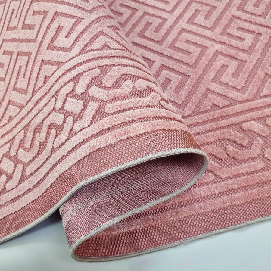 Thumbnail: Outdoor Rug Blush Pink Greek Key