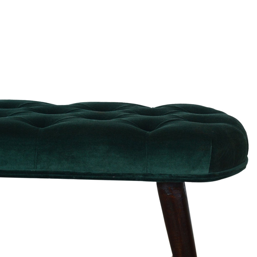Thumbnail: Emerald Velvet Deep Button Bench