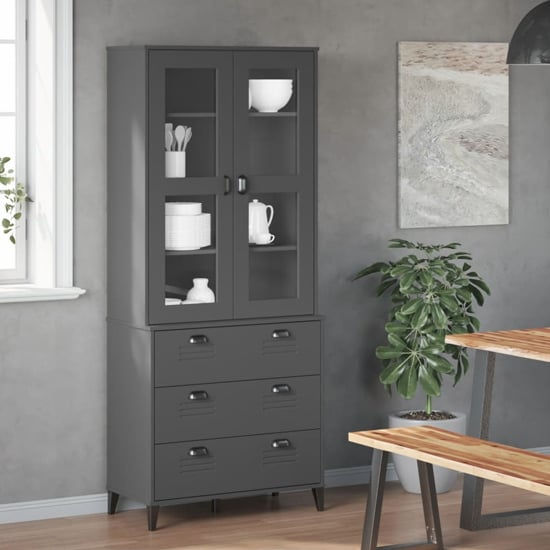 Thumbnail: Golborne Wooden Display Cabinet With 3 Drawers