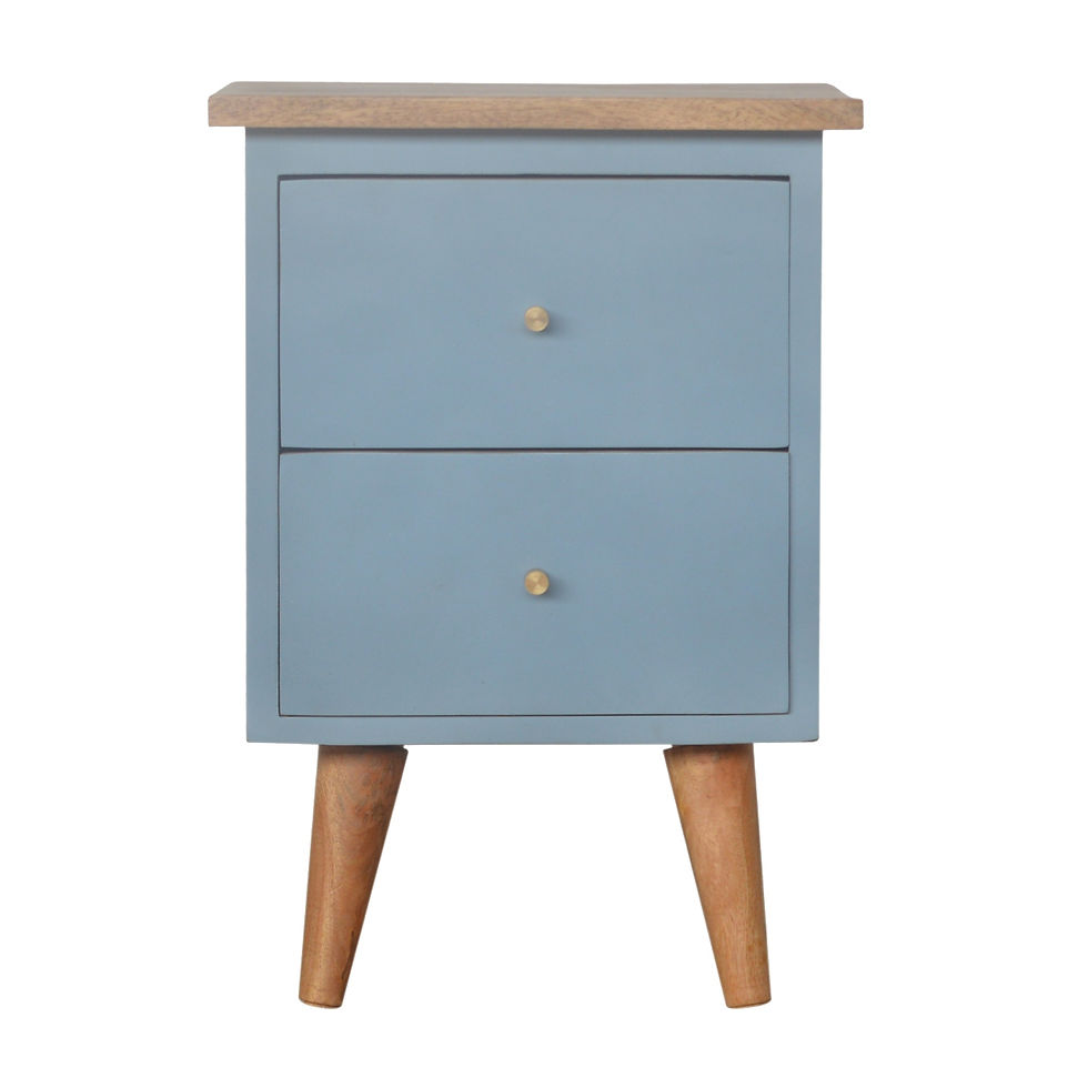 Blue Hand Painted Bedside Table