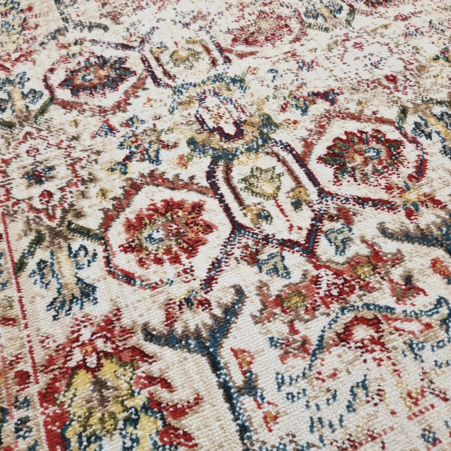 Thumbnail: Beige Cream Multicolour Distressed Vintage Oriental Rug Carpet
