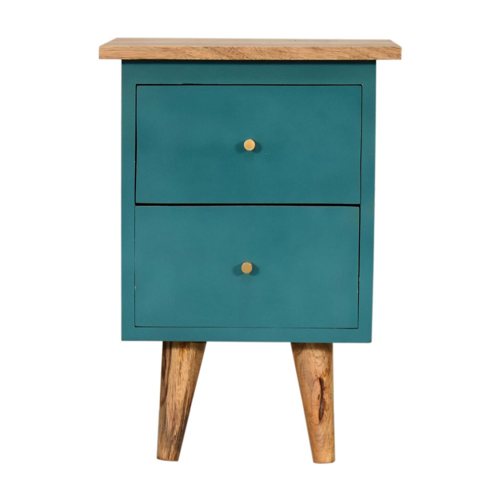 Teal Hand Painted Bedside Table