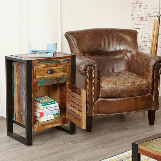 Thumbnail: Leipzig Urban Chic Wooden Bedside Cabinet