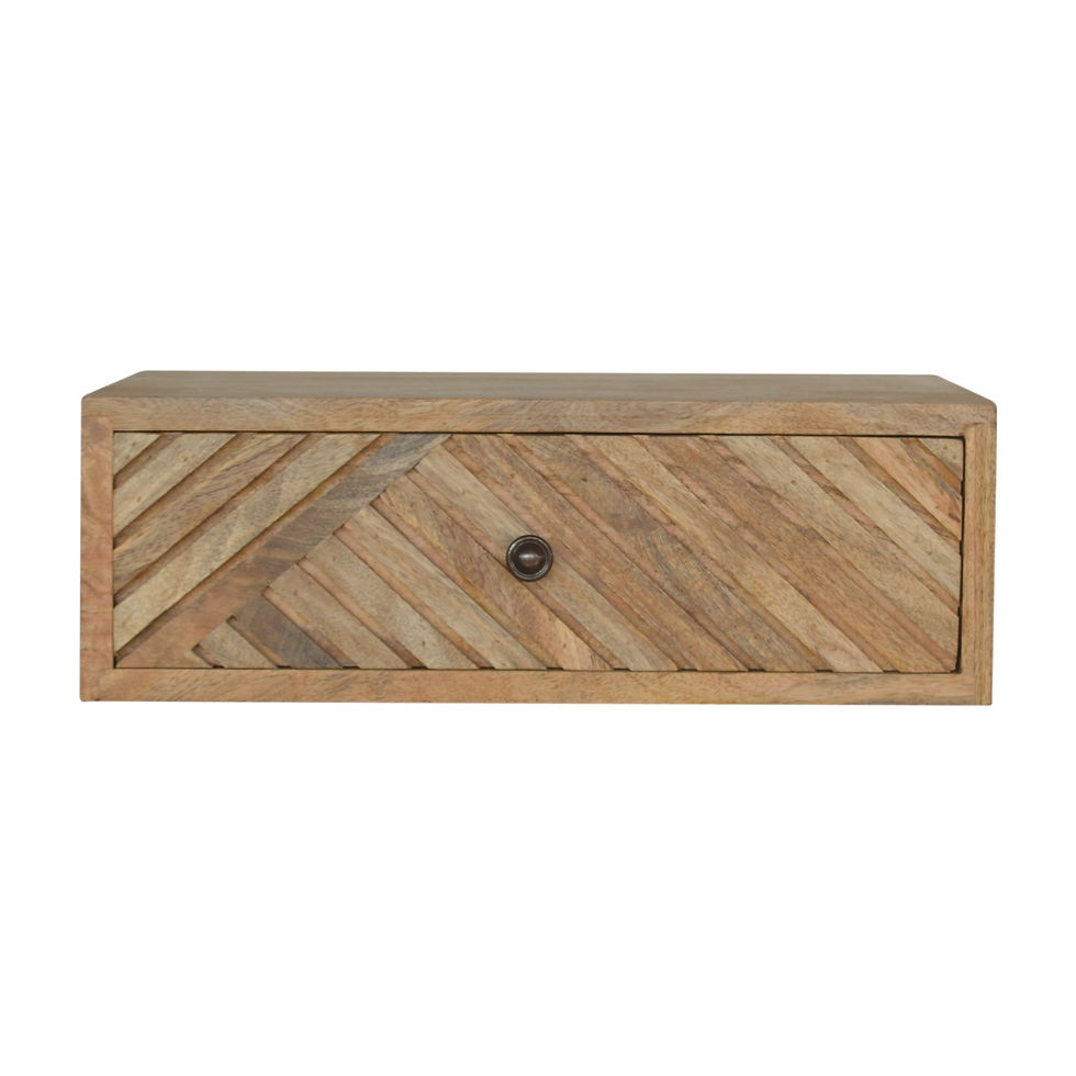 Floating Line Carved Bedside Table