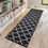 Thumbnail: Cotton Rugs Black Trellis Pattern with Tassels