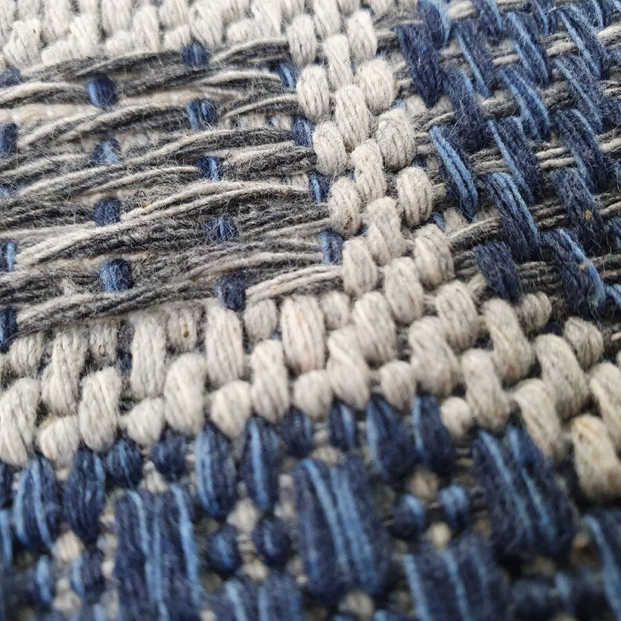 Thumbnail: Cotton Rug Runner Trellis Navy Blue