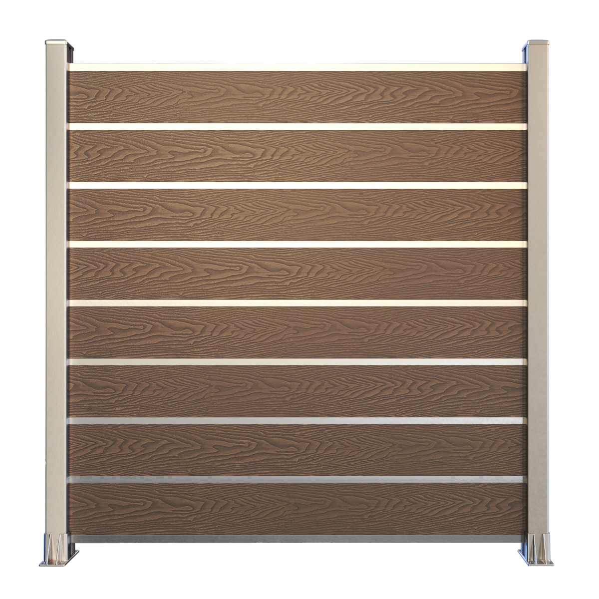 Комбинированная заборная система №2 с алюминиевыми вставками, Тёмно-коричневый