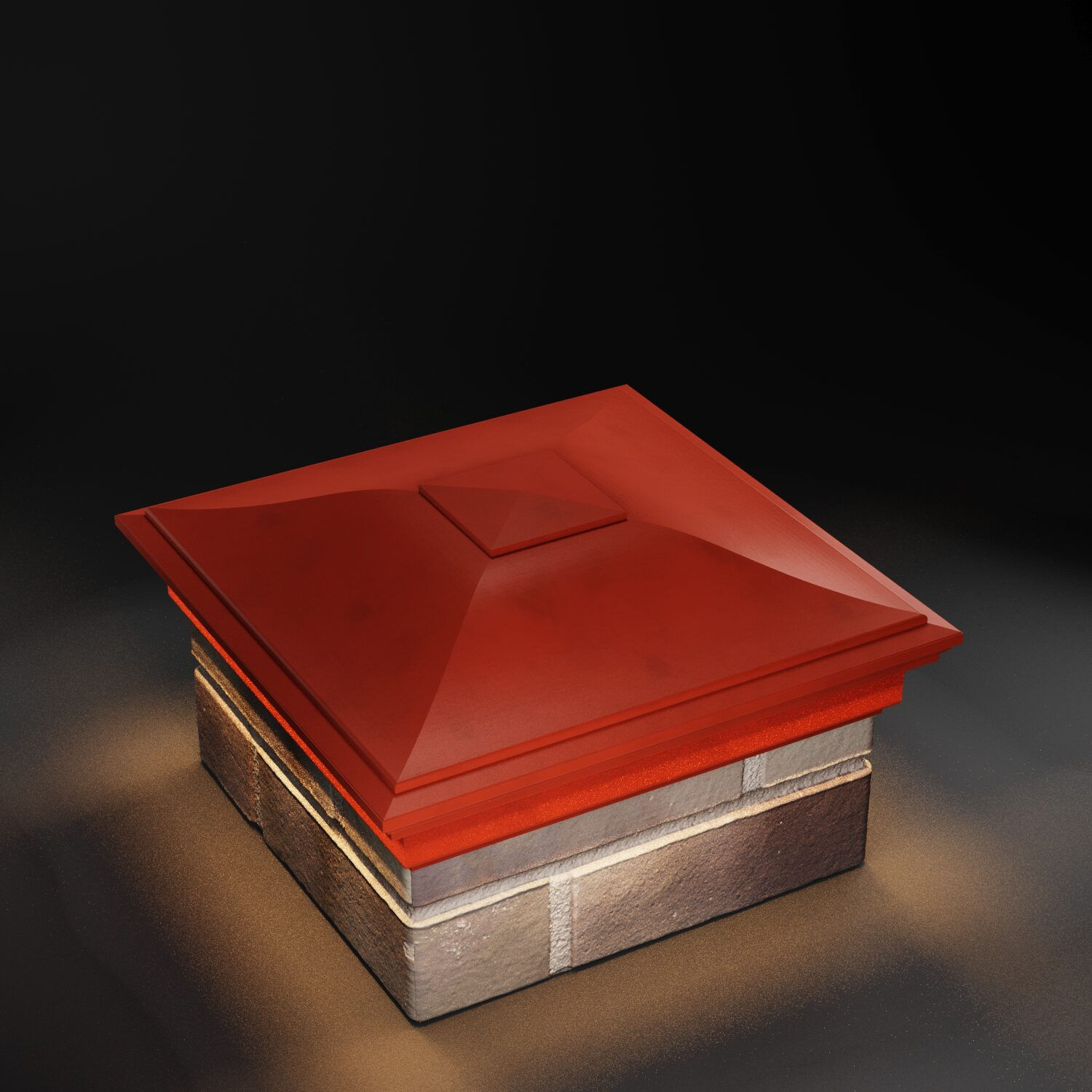 Колпак Monblan с посадкой на 1,5 кирпича 1НФ 385х385мм с LED подсветкой