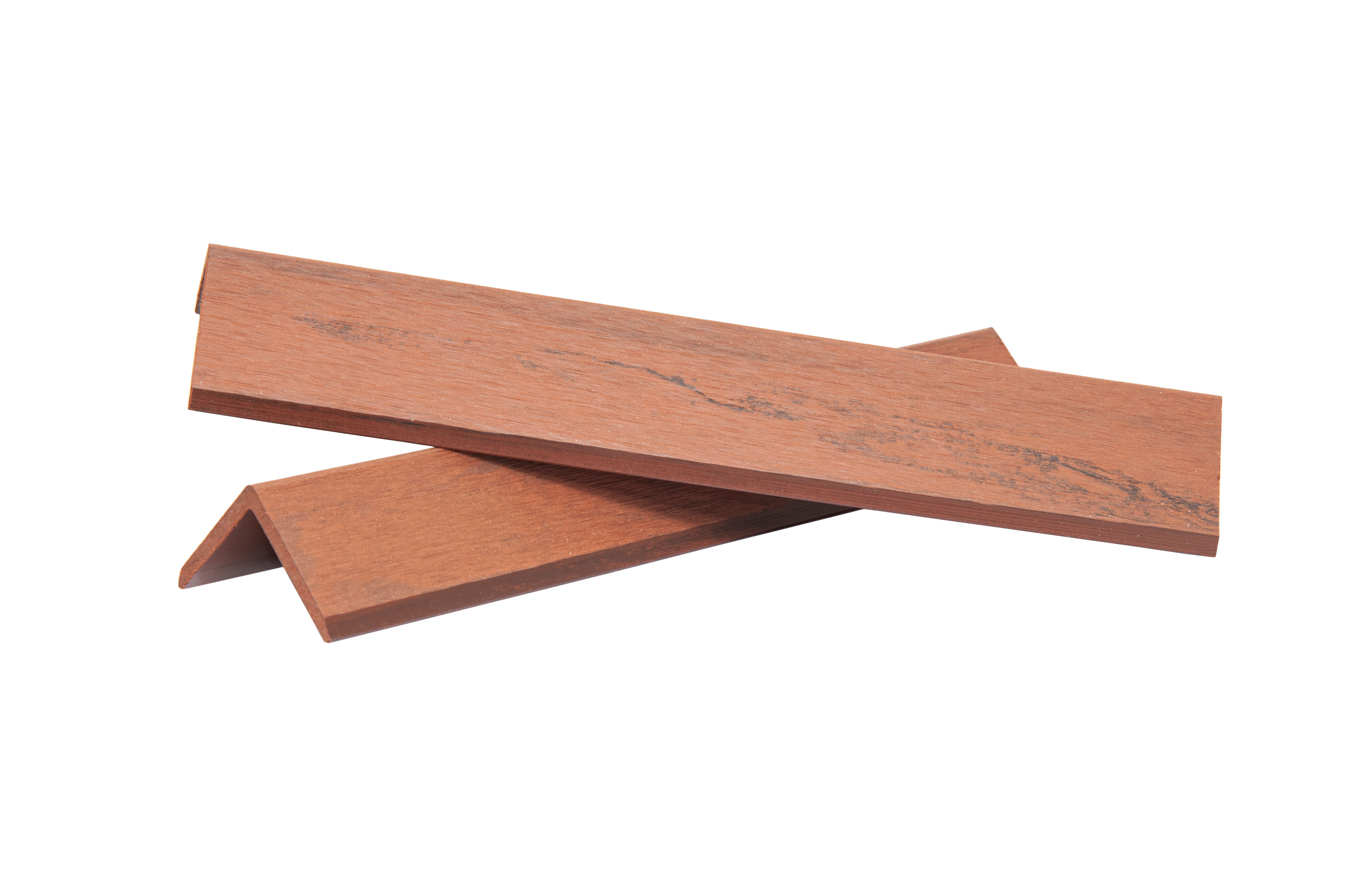 Уголок завершающий шлифованный из ДПК 45х45х2900 мм, Красное-дерево