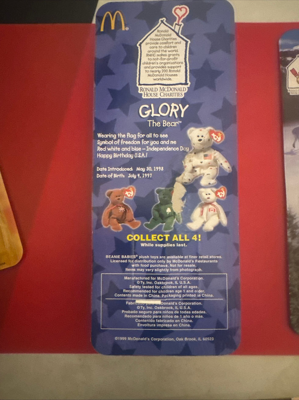 Thumbnail: Collection of 4 Ronald McDonald TY Beanie Babies All With Error Tags