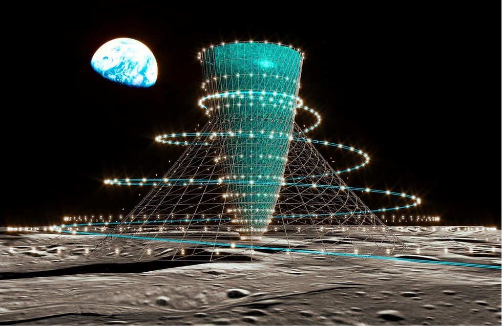 「人工重力」設施小型生態系:「Luna・Mars Glass」(Photo Credit:鹿島建設 Press Release)