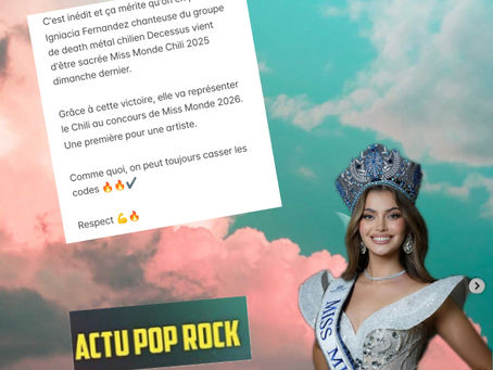 Igniacia Fernandez sacrée Miss Monde Chili 2025