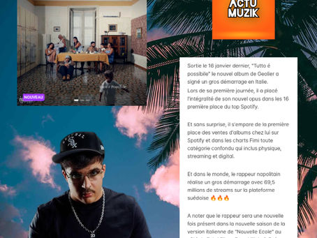 Geolier cartonne en Italie et dans le monde avec son nouvel album "Tutto é possibile"