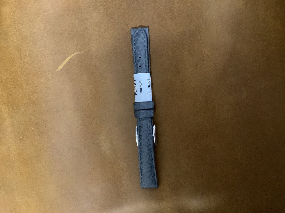 12mm croco grain buffalo grey leather band