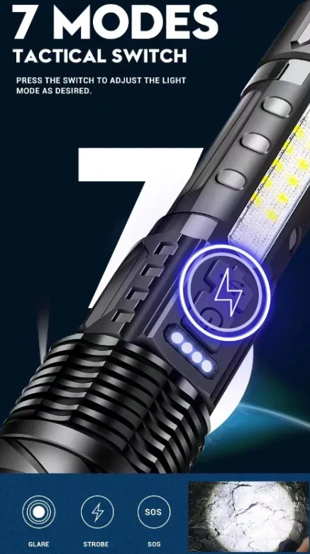 Thumbnail: Homecrest™ PowerBeam Pro Military Rechargeable Flashlight