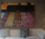 I Want Money, Power, and Glory, 2023, Lipstick & oil on canvas, 130 x 180cm.