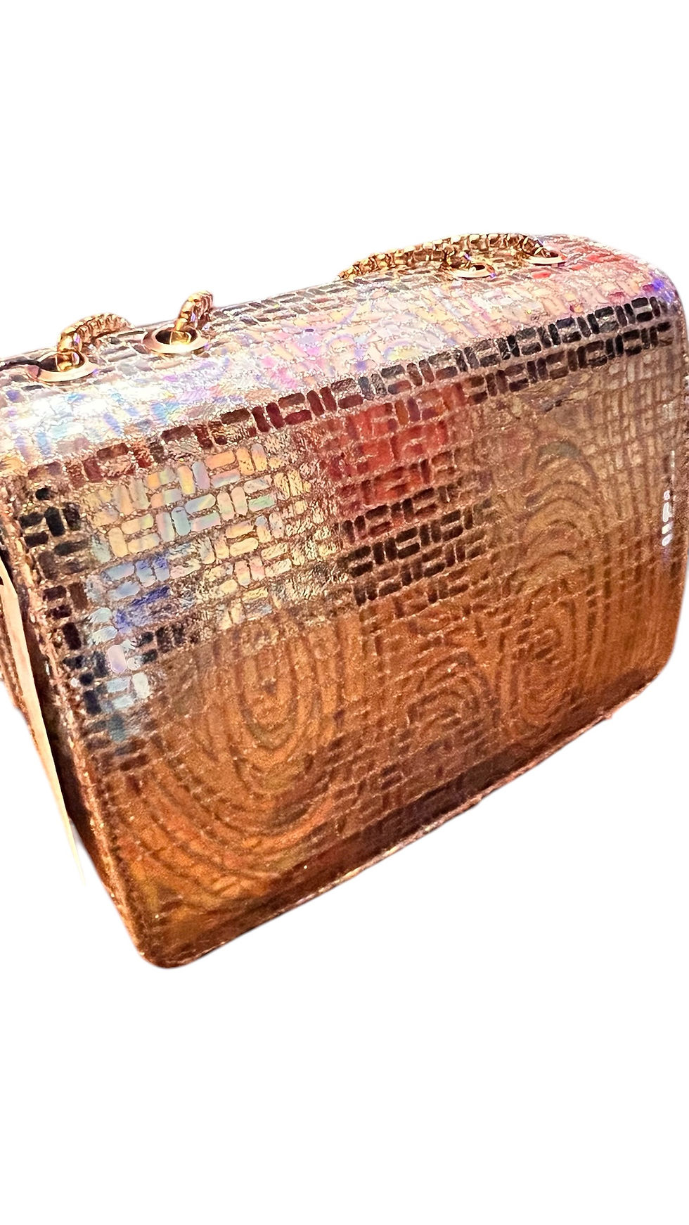 Thumbnail: Women’s Foil Gold Mule and Matching Clutch Bag Set