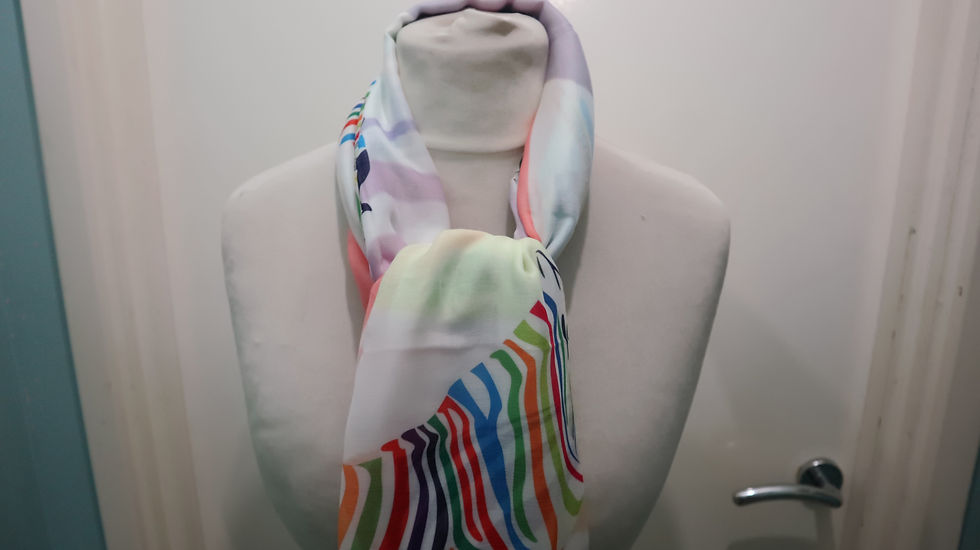 Miniatyrbild: Peach Large Colourful Zebra Print Frayed Scarf, Women Scarfs