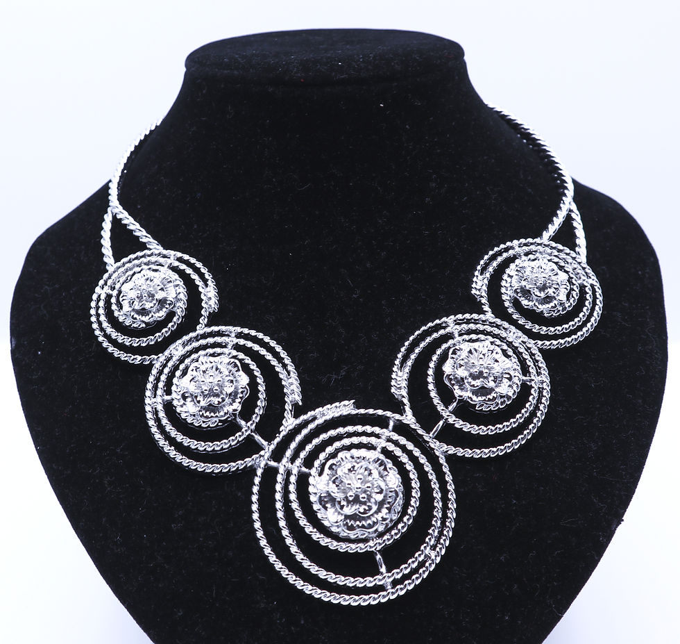 Thumbnail: Swirled Design Silver Plated Jewellery Set