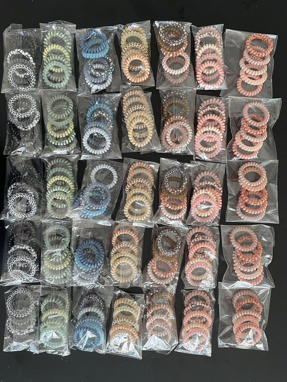 Thumbnail: 5 Pcs Set Wire Hair Ties Colourful Plastic Spiral Hair Ties Hair Accessories 
