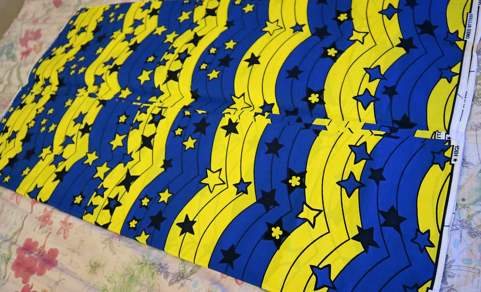 Miniatura: African Print, Ankara Fabric, Multi-colour Stars African Print Fabric, Craft fab