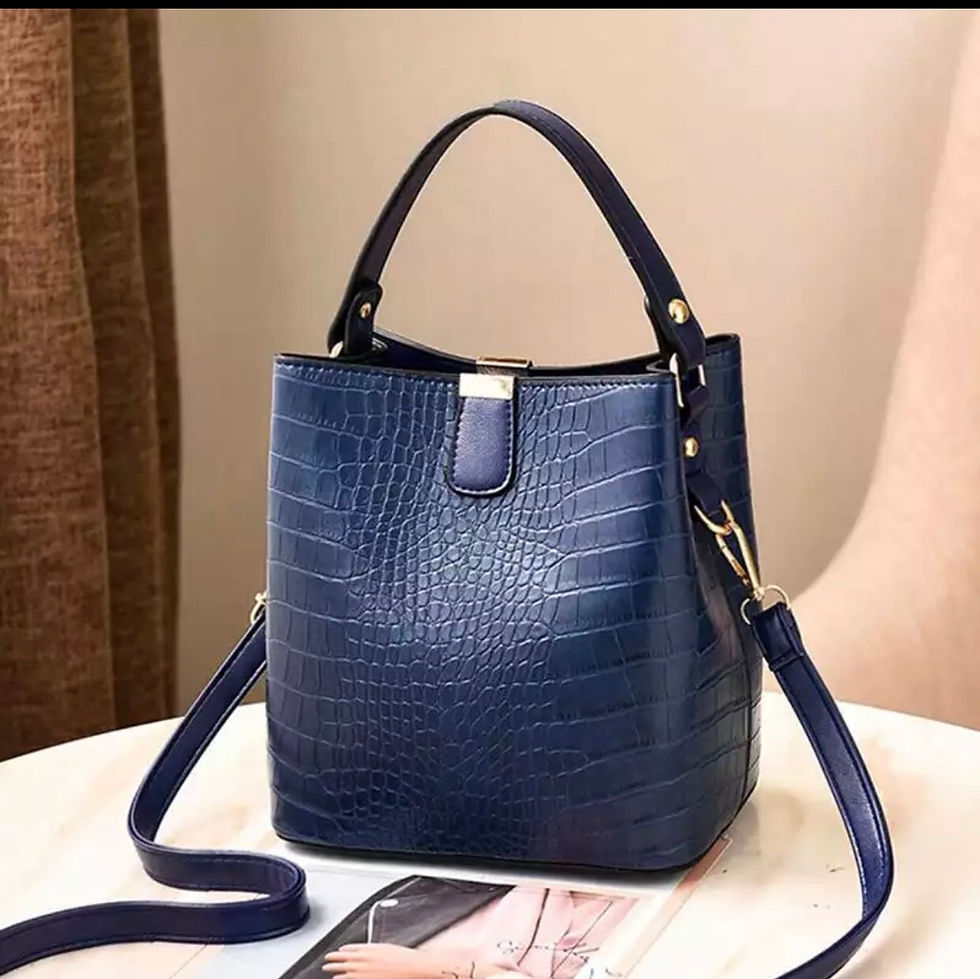 Миниатюра: Fashionable Retro Croc Pattern Bucket Style Handbag with Zip Fastening and Metal
