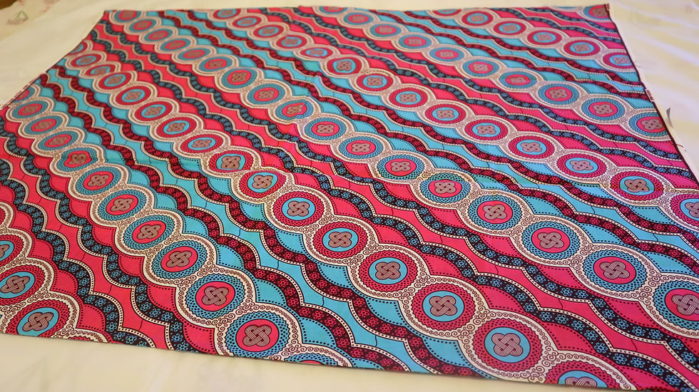 Thumbnail: Julius Holland 6 Yards, Fuchsia pink/Turquoise blue